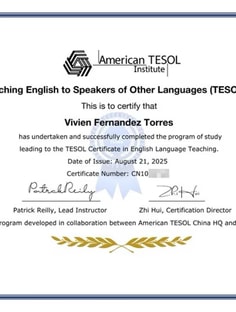 Profile photo of Vivien Fernandez Torres, undefined tutor at Wiingy