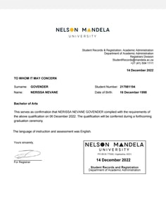 Profile photo of Nerissa Govender, undefined tutor at Wiingy