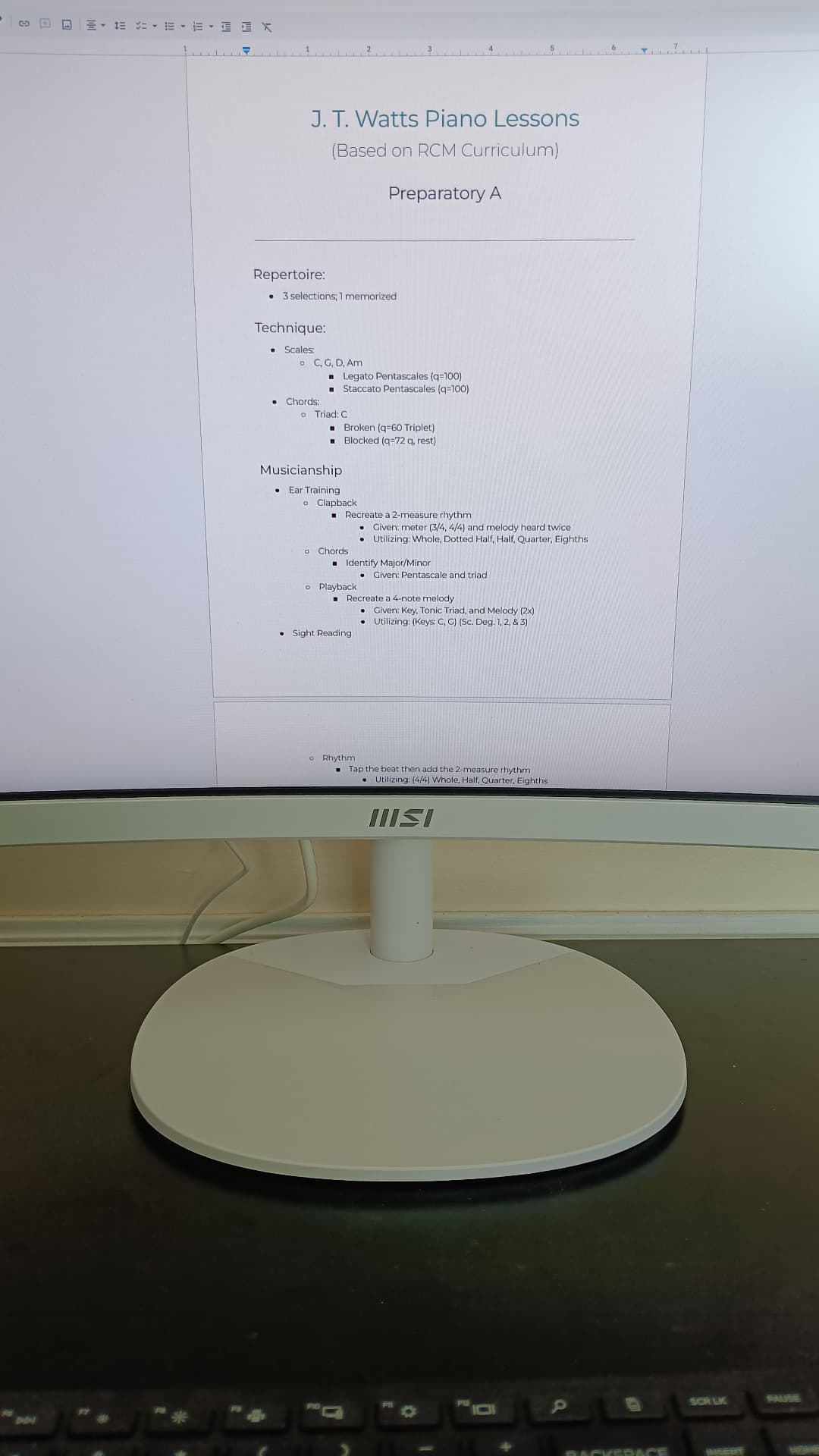 Digital pen-tab teaching notes by Joshua