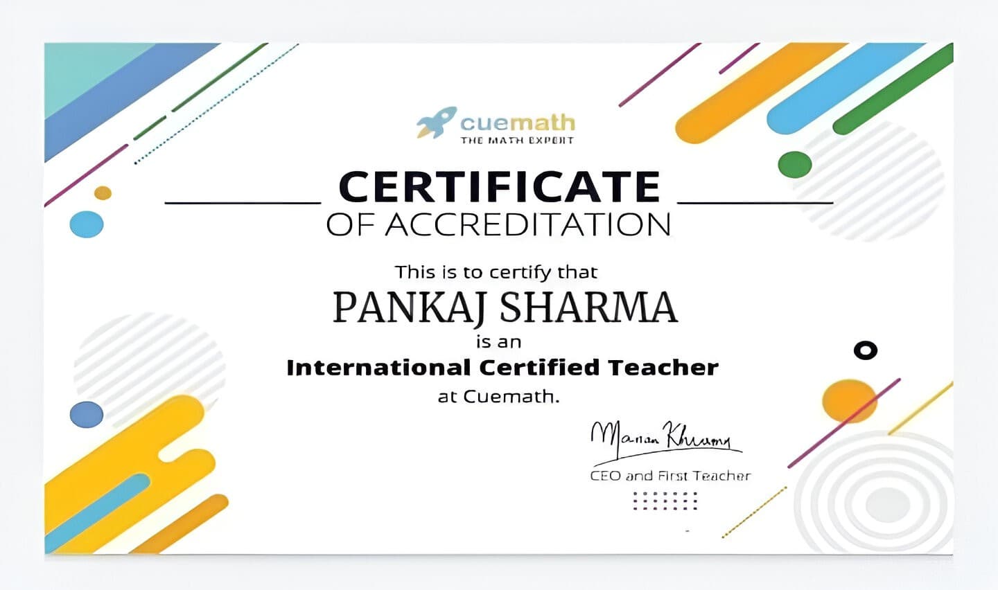 Verified degree or teaching certification of Aarav