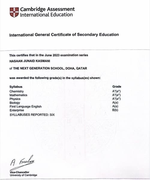 Hasaan graduated from University of Machester