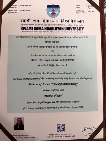 Mannat graduated from University of Leeds