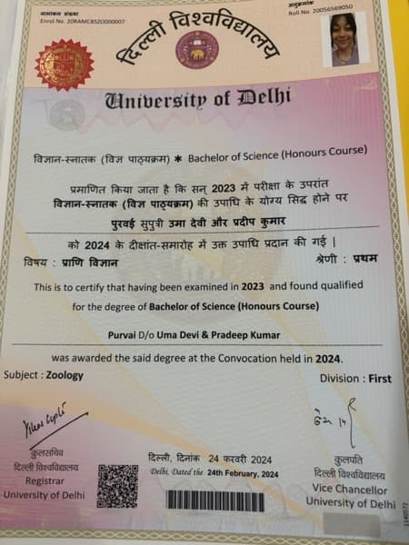 Purvai graduated from Ramjas collage Delhi University