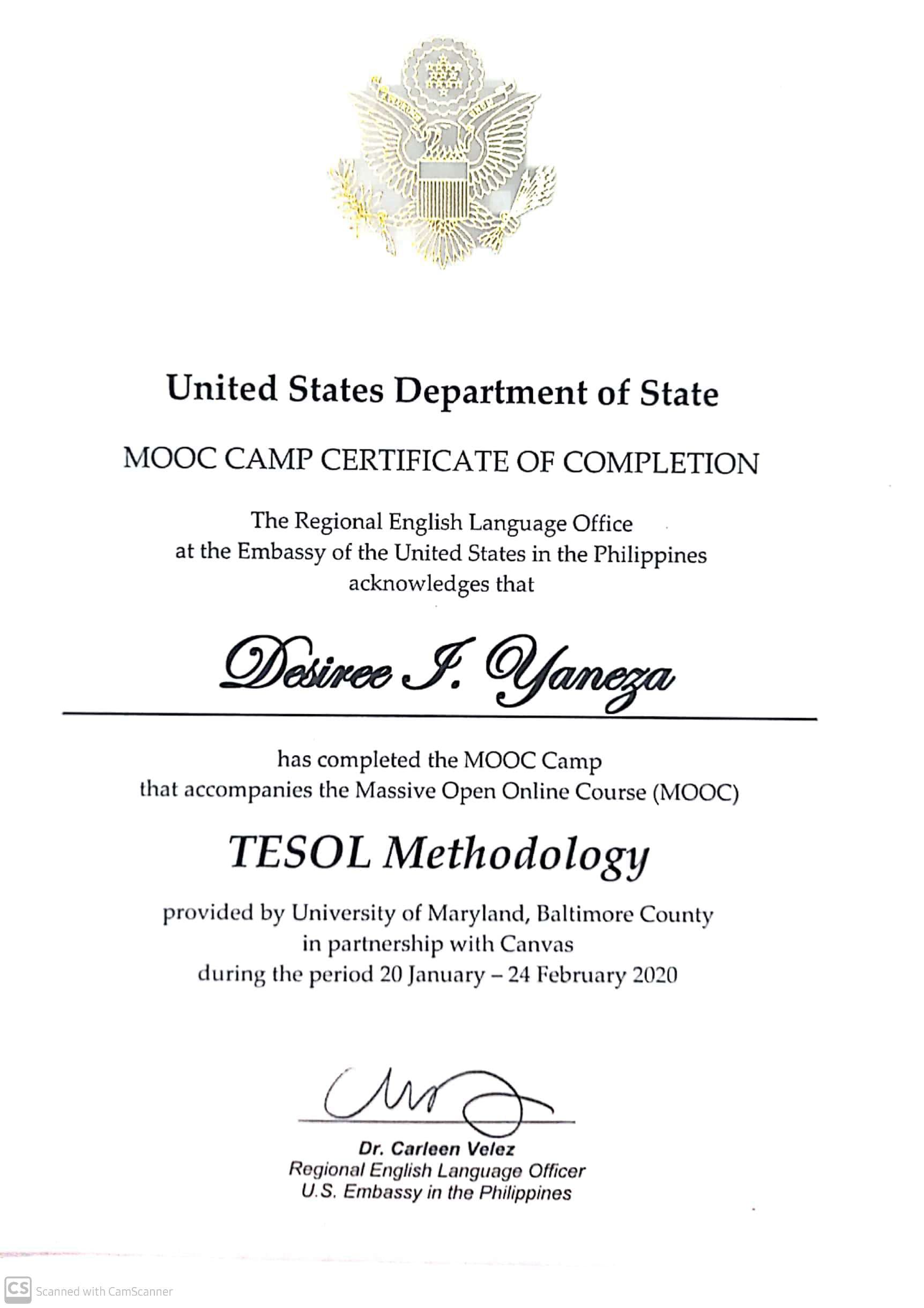 Desiree graduated from Camarines Norte State College