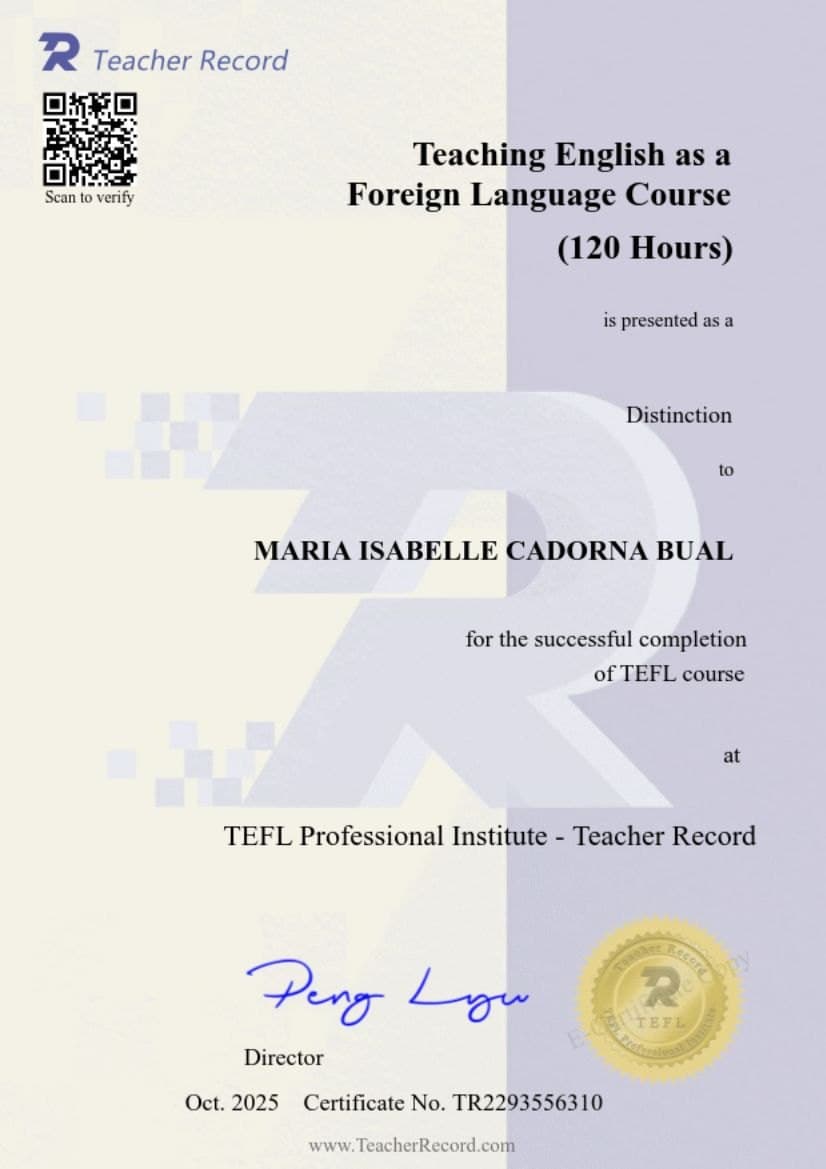 Maria Isabelle graduated from BIT International College