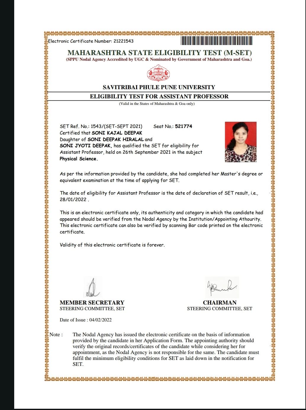 Kajal graduated from Pune university