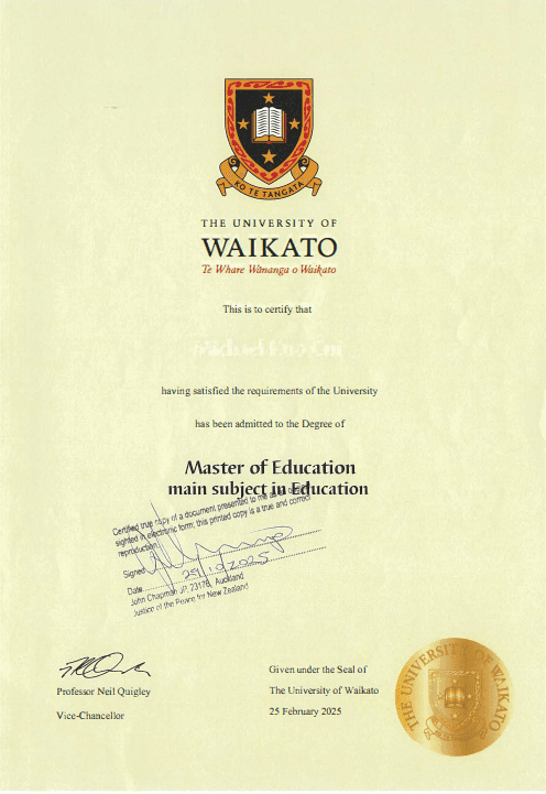 Michael graduated from Massey University