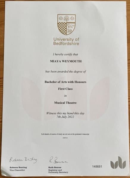 Miaya graduated from Emil Dale Academy