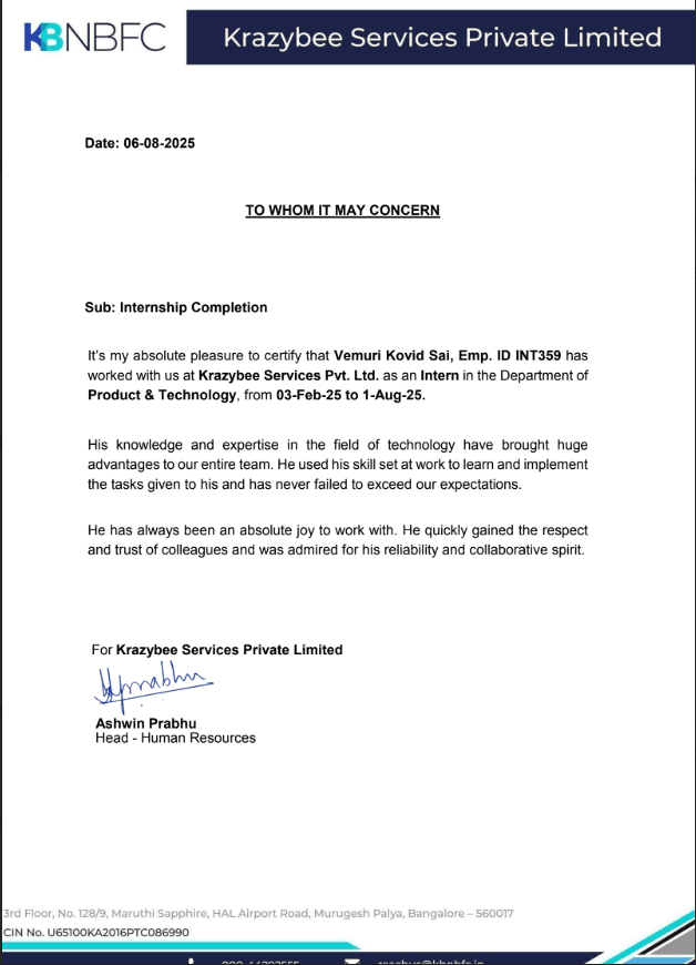 Kovid Sai graduated from Lovely Professional University