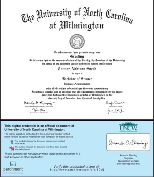 Connor graduated from University of North Carolina at Wilmington