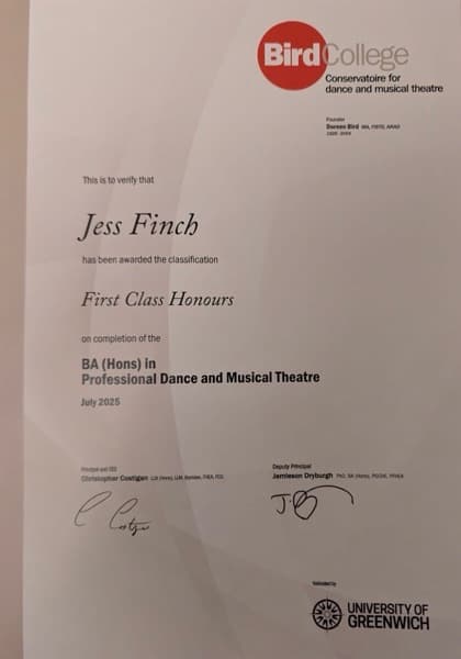 Jess graduated from Bird college