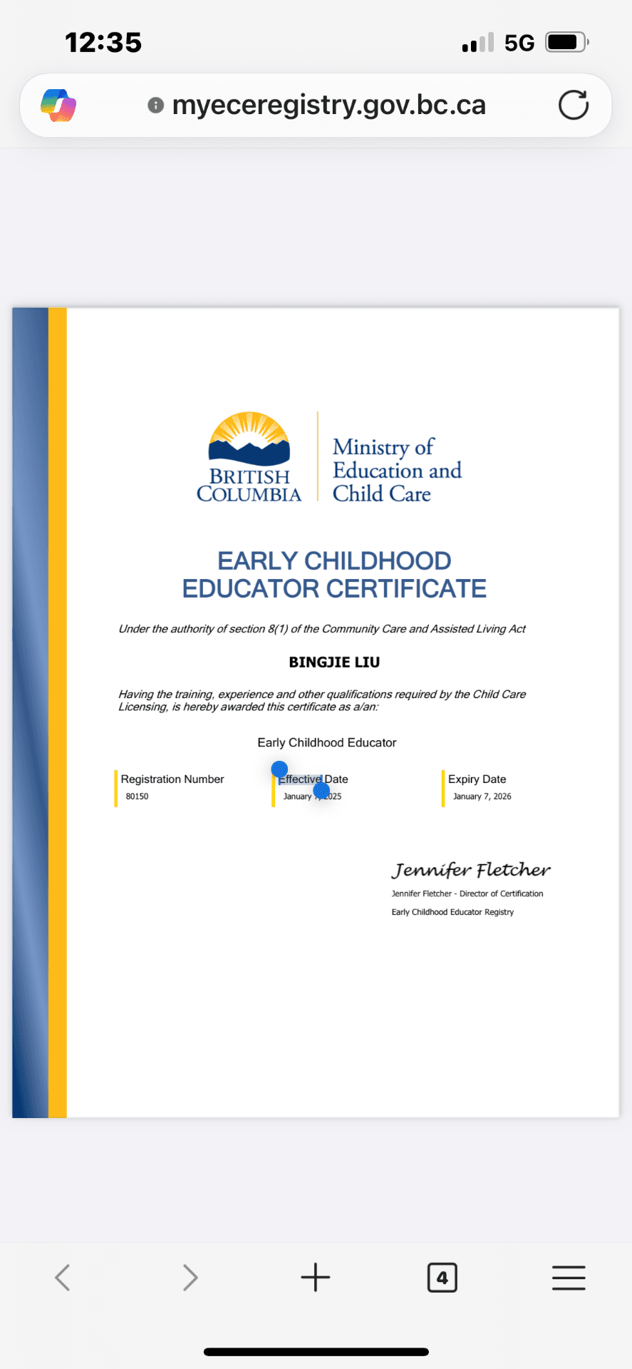 Melody graduated from Simon Fraser university