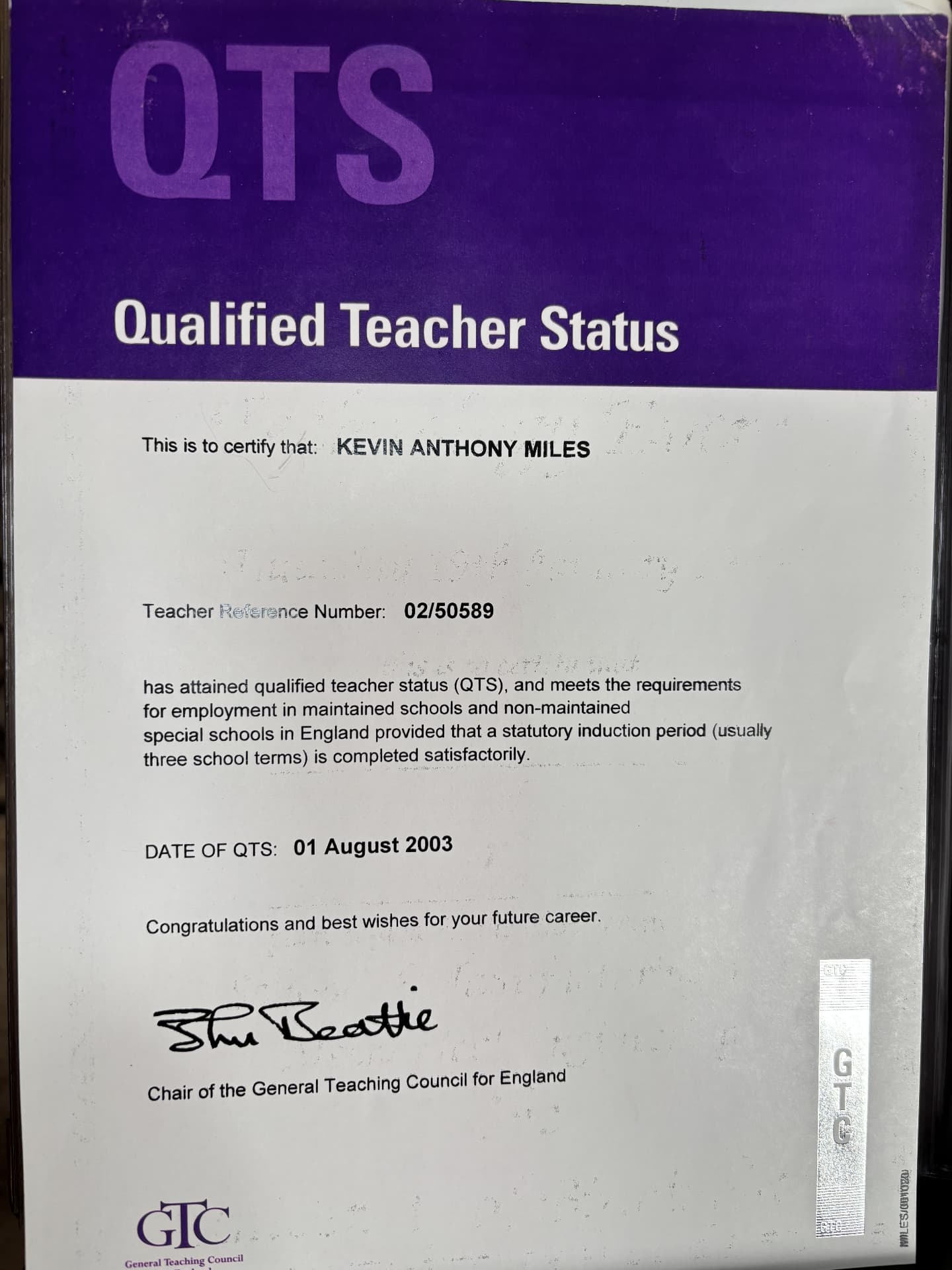 Anthony graduated from University of Central England