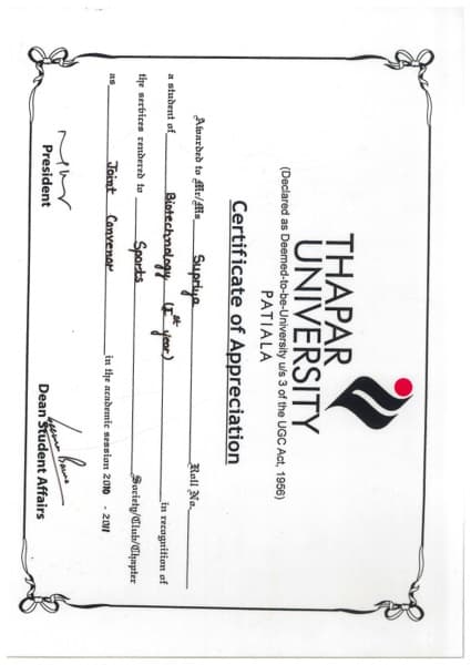 Supriya graduated from Thapar university