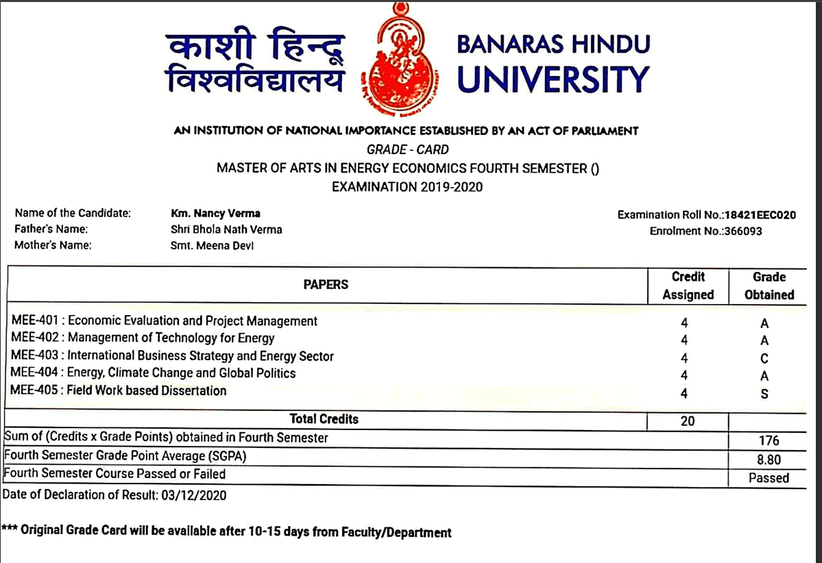 Nancy graduated from Banaras Hindu University