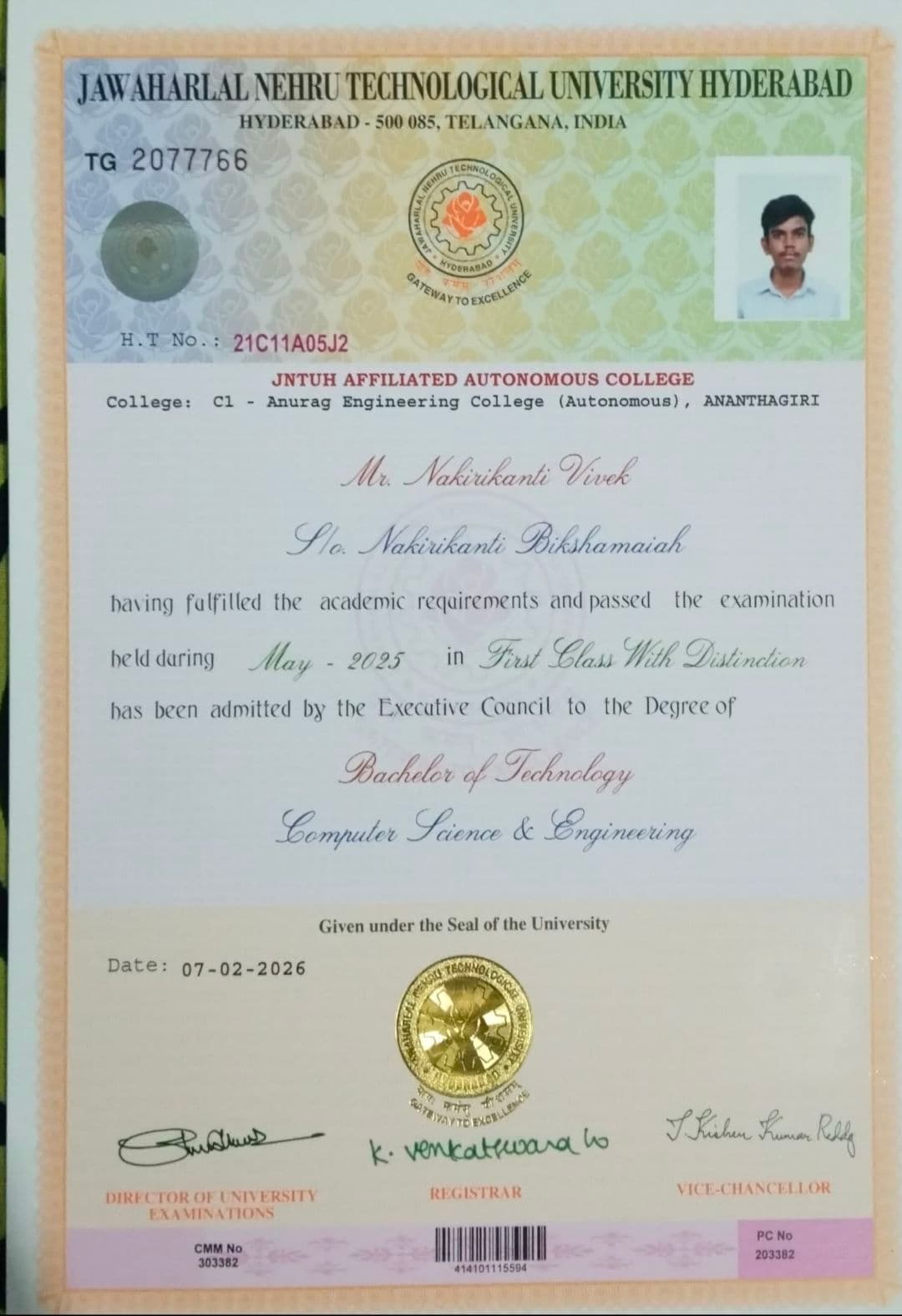 Nakirikanti graduated from Jawaharlal Nehru Technological University Hyderabad