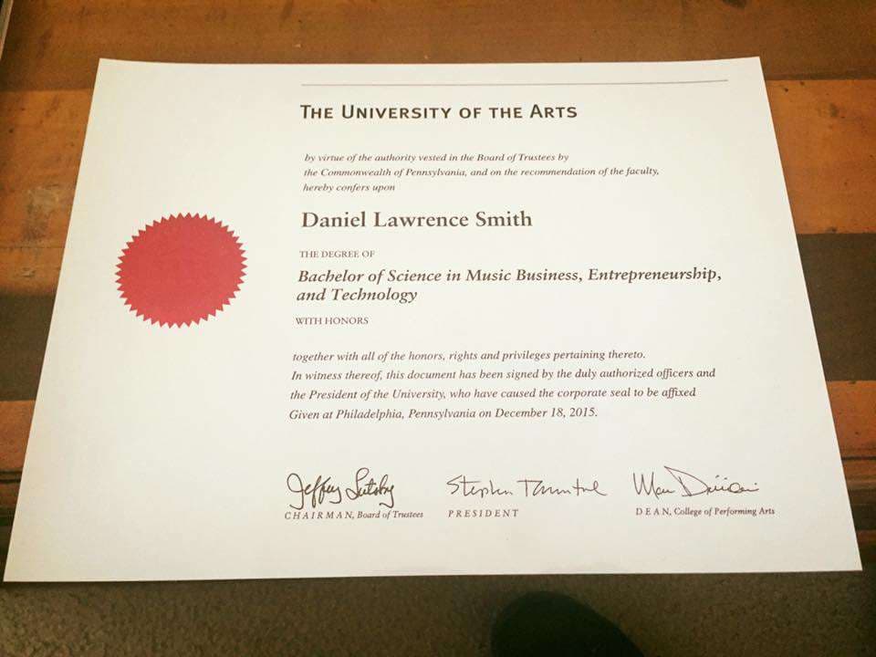 Daniel graduated from University of the Arts
