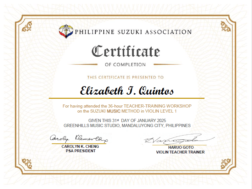 Elizabeth graduated from University of the Philippines