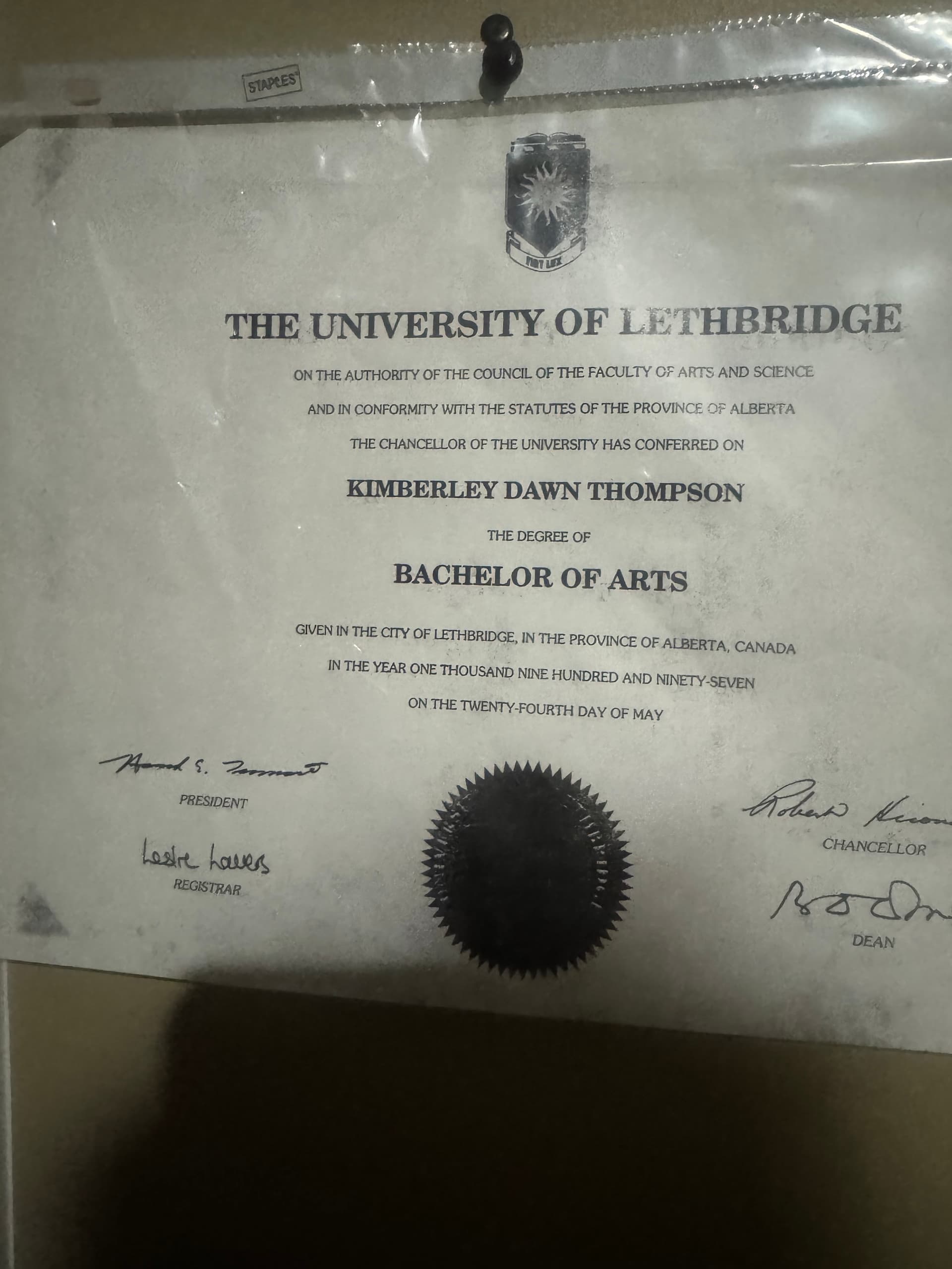 K graduated from U of c