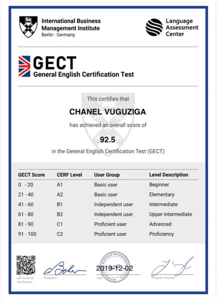 Chanel graduated from Zhenjiang university of Science and Technology