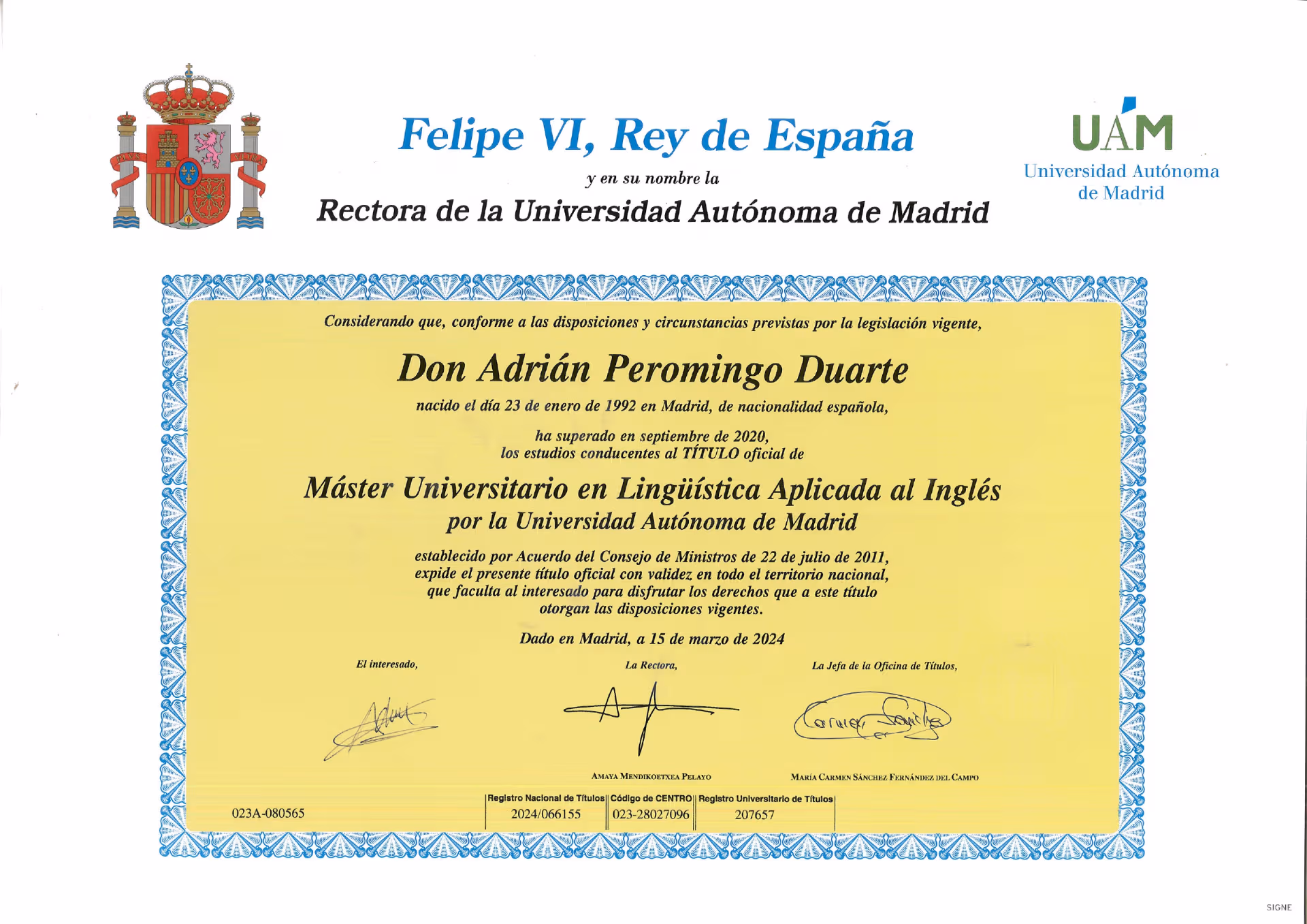 Adrian graduated from The University of Southern Mississippi