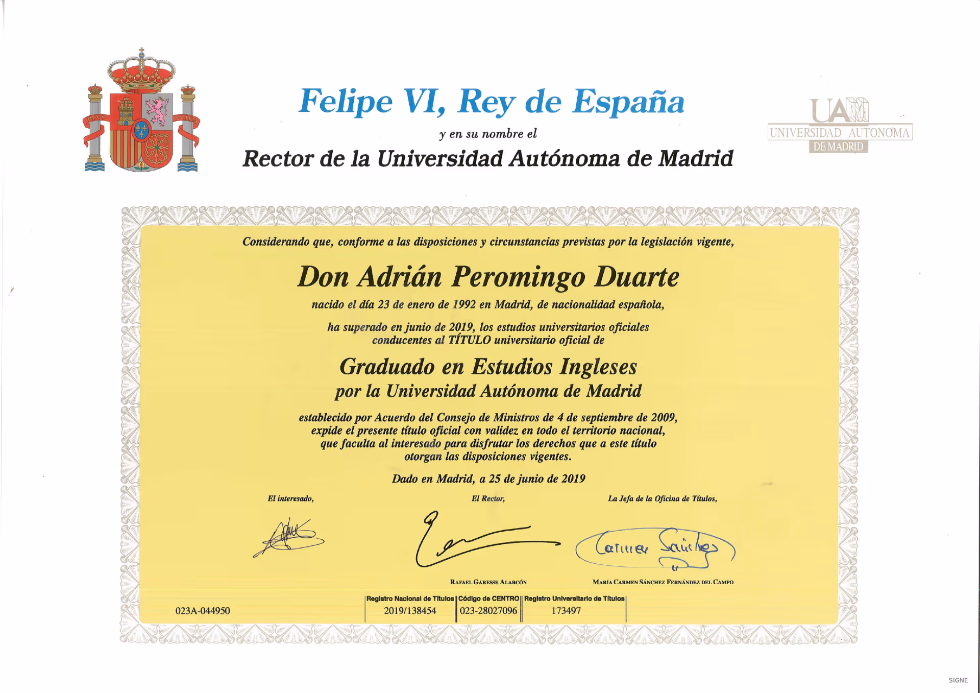 Adrian graduated from The University of Southern Mississippi