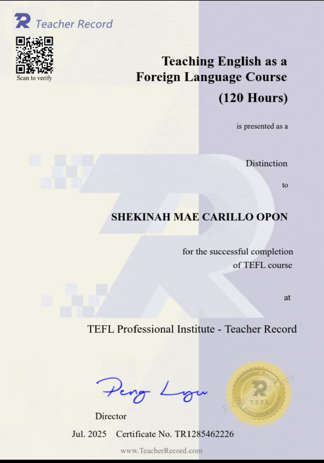 Shekinah Mae graduated from University of Cebu