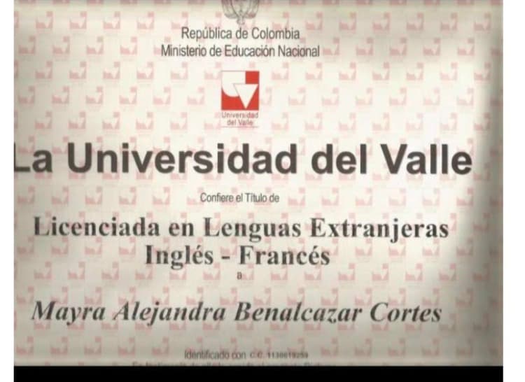 Alejandra graduated from Universidad del valle
