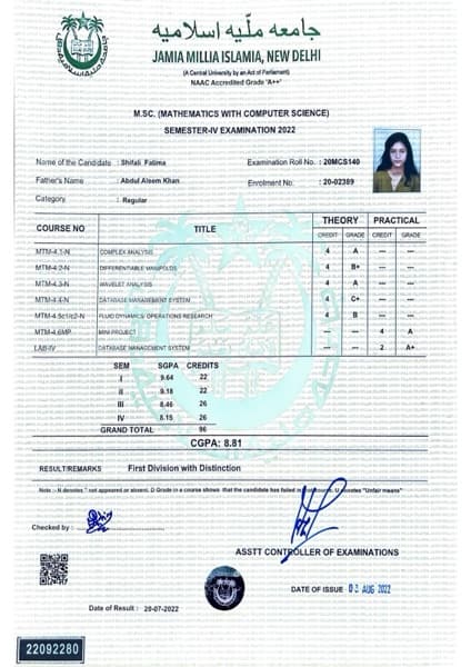 SHIFALI graduated from Lucknow university