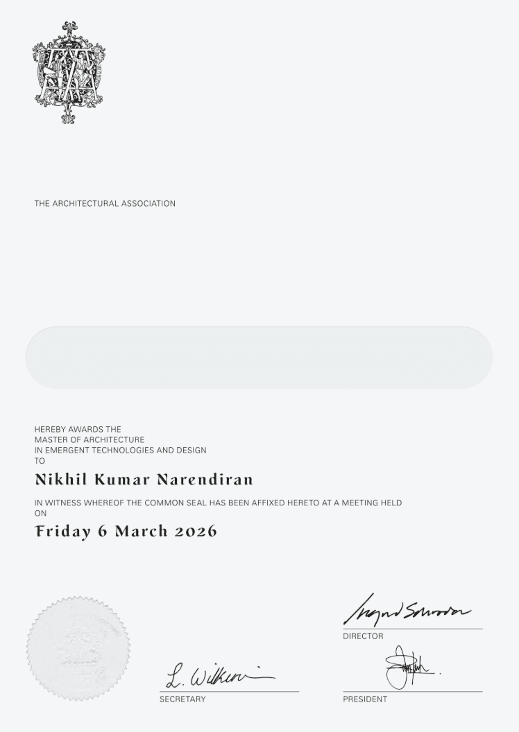 Nikhil Kumar graduated from The architectural association school of architecture