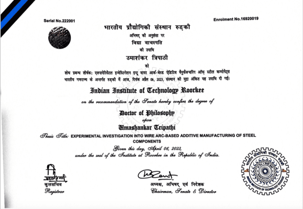 Umashankar graduated from Gautam Buddh Technical University