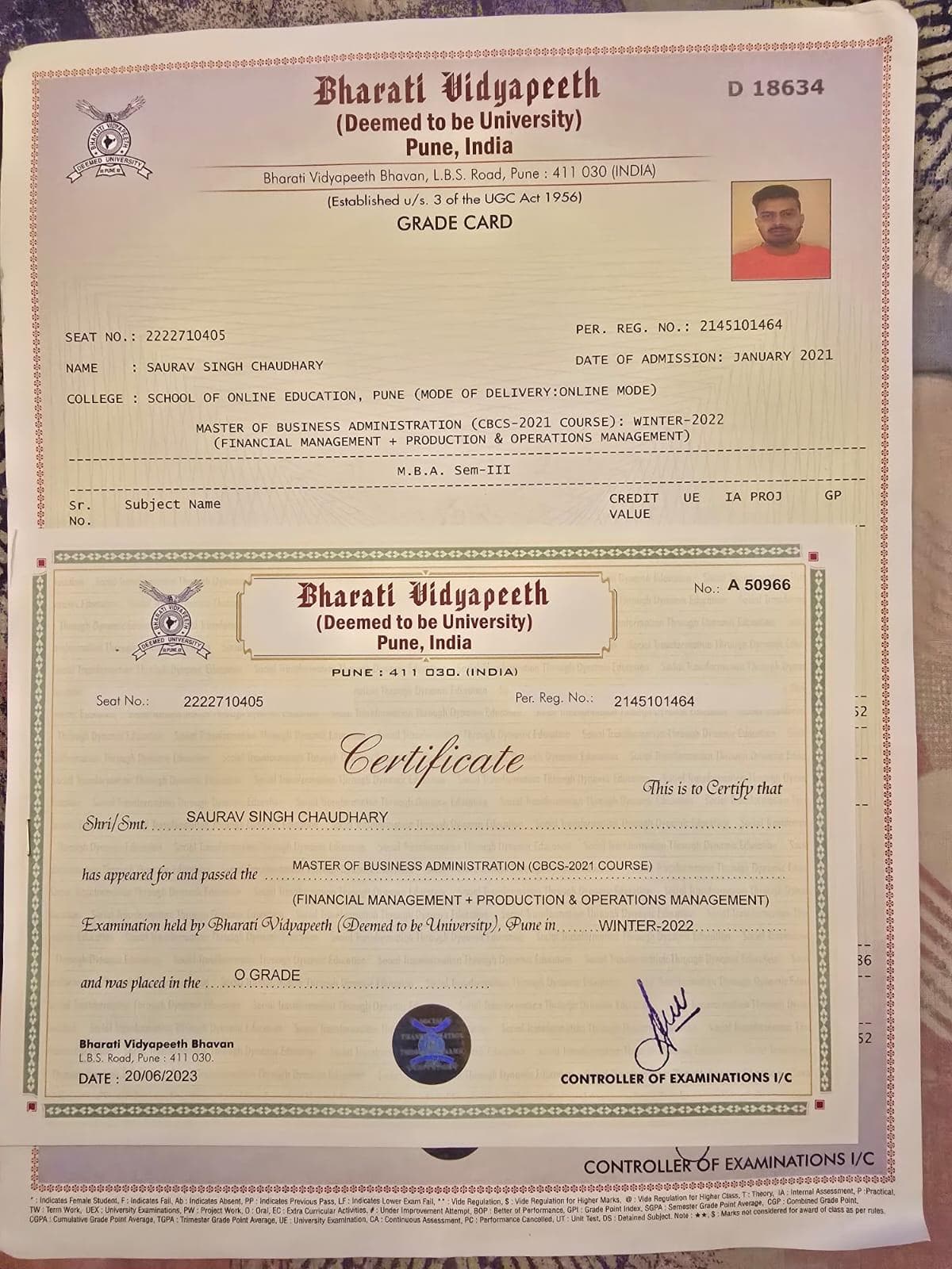 Saurav Singh graduated from Bharati Vidyapeeth
