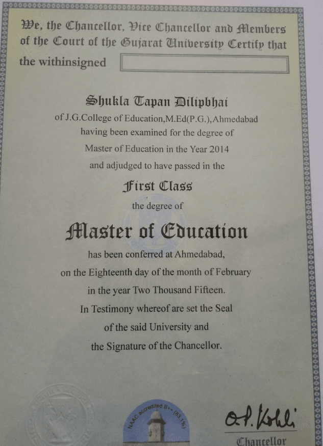 TAPAN graduated from Madurai Kamraj University