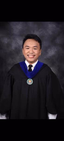 Rizaldy Jose graduated from Carlos Hilado Memorial State University