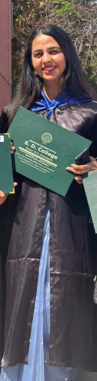 Vaishnavi graduated from Panjab University