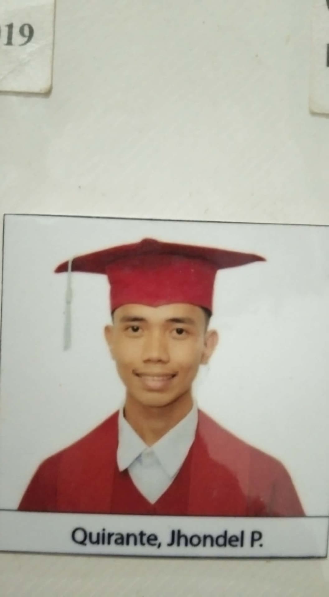 Jhondel graduated from Western Mindanao State University