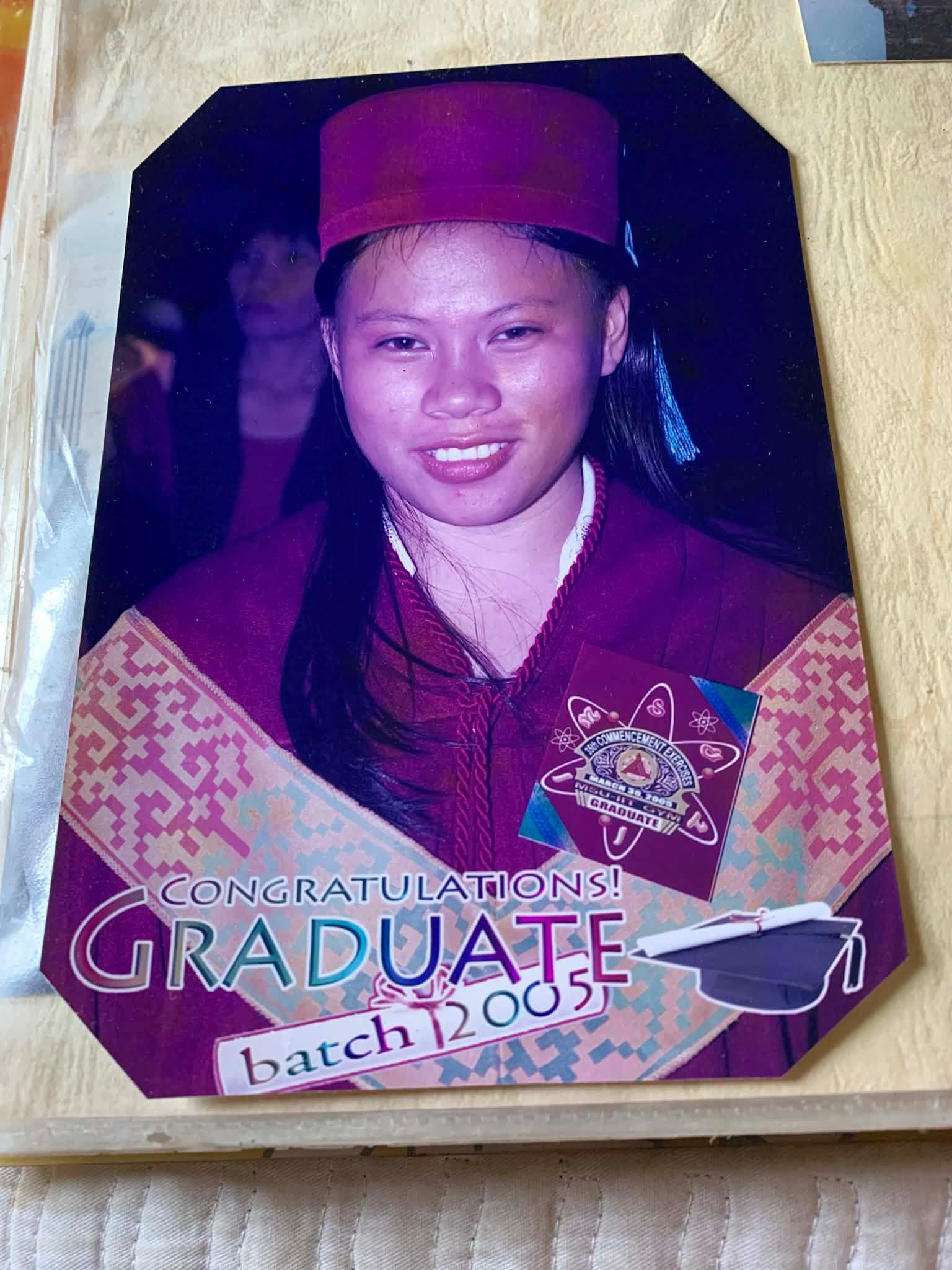 Irene graduated from Mindanao State University Iligan Institute of Technology