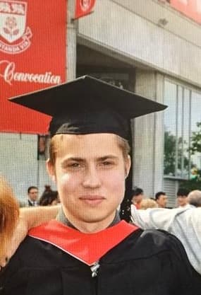 Graduation ceremony photo of Andrei