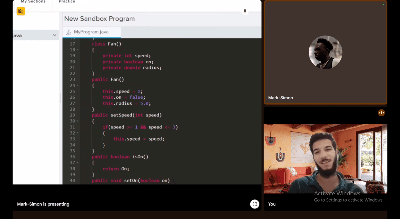 Abdulrahman conducting a lesson