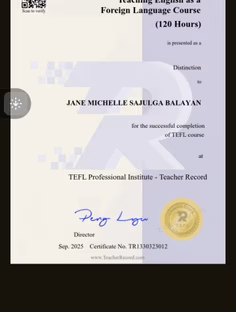 Profile photo of Jane Michelle Balayan , undefined tutor at Wiingy