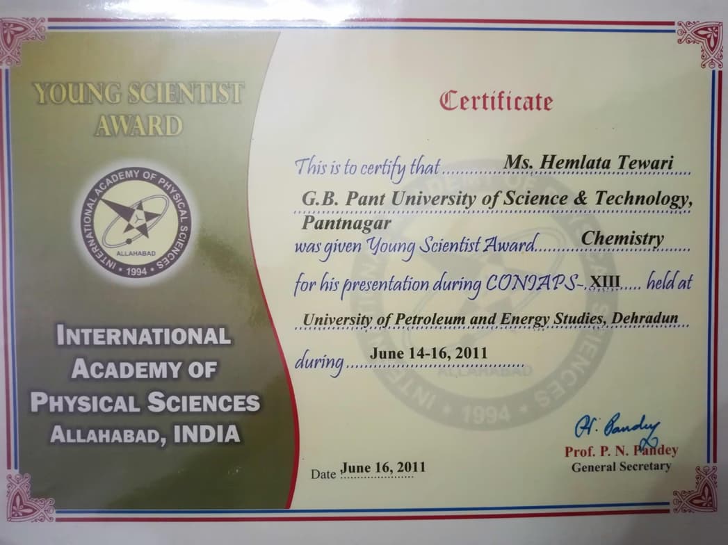 Verified degree or teaching certification of Hemlata