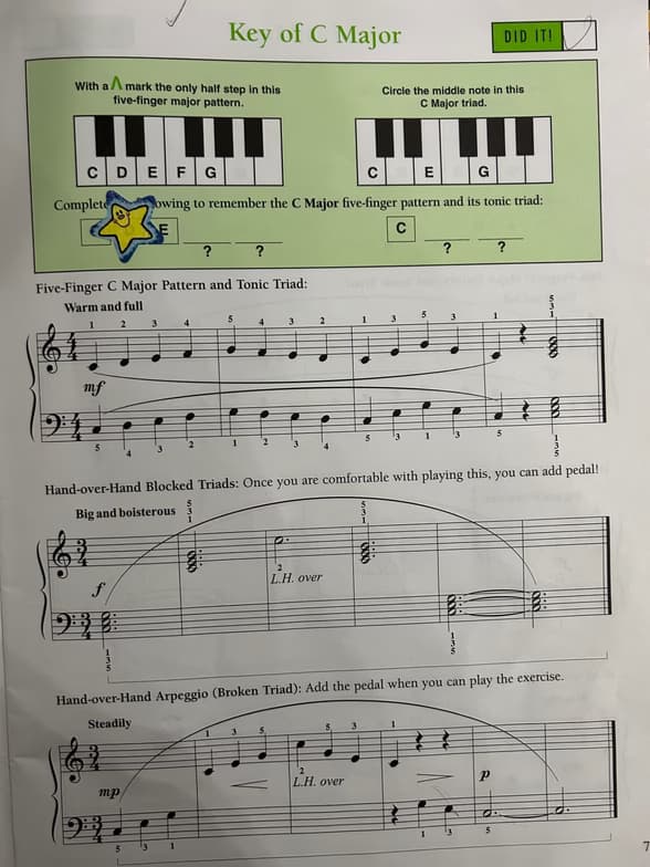 Piano learning materials by Karen
