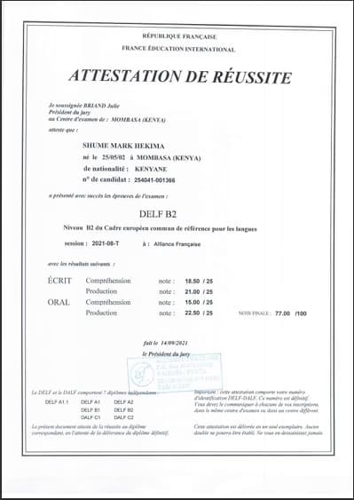 Verified degree or teaching certification of Mark Hekima