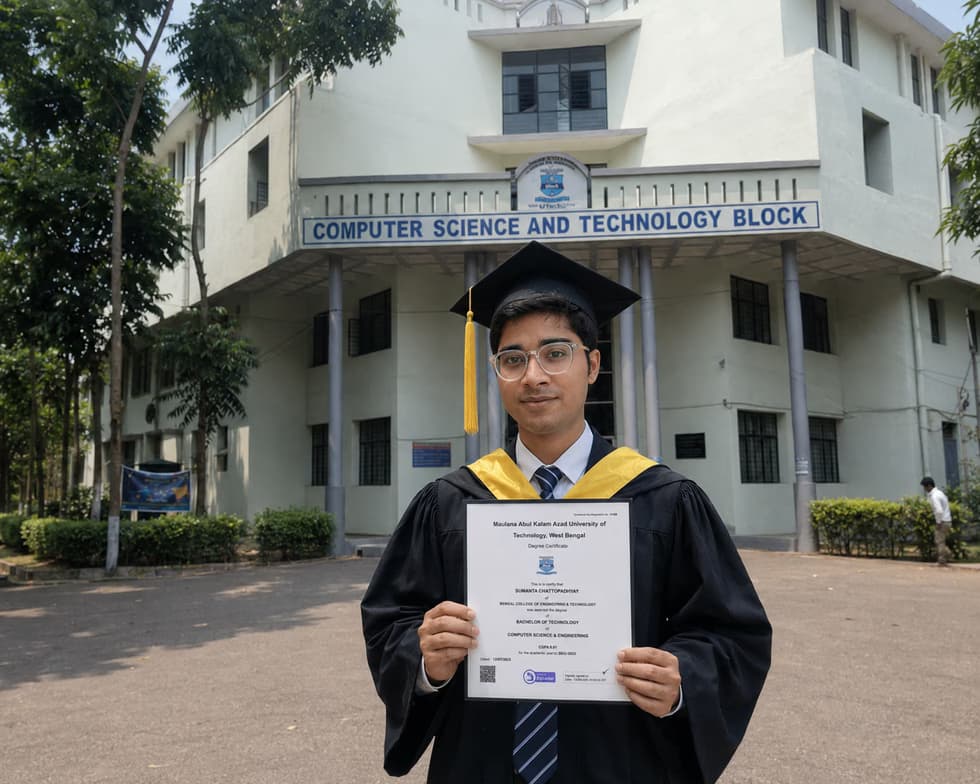 Graduation ceremony photo of Sumanta