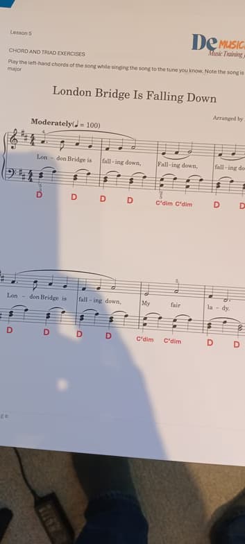 Piano learning materials by Hope