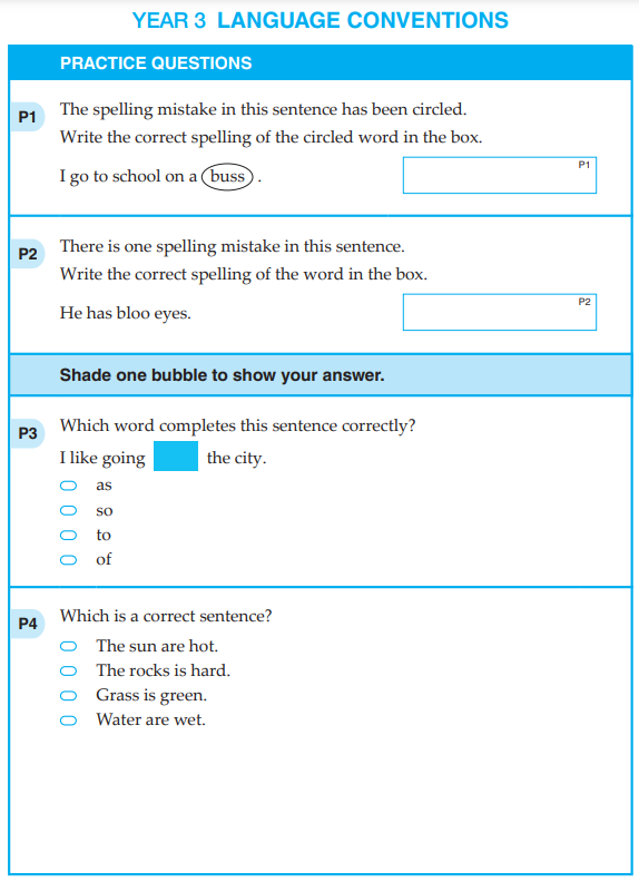 NAPLAN Language Conventions