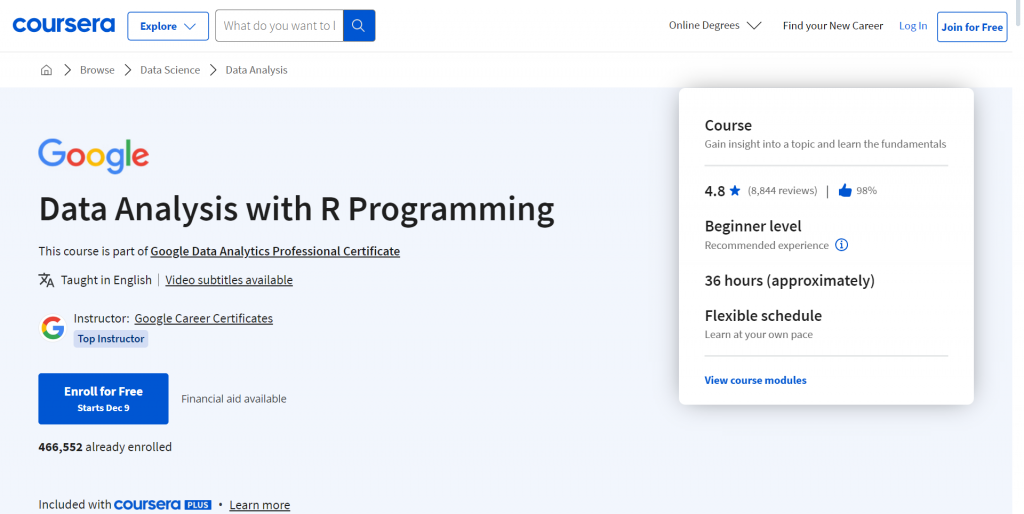 data analysis with r programming google coursera