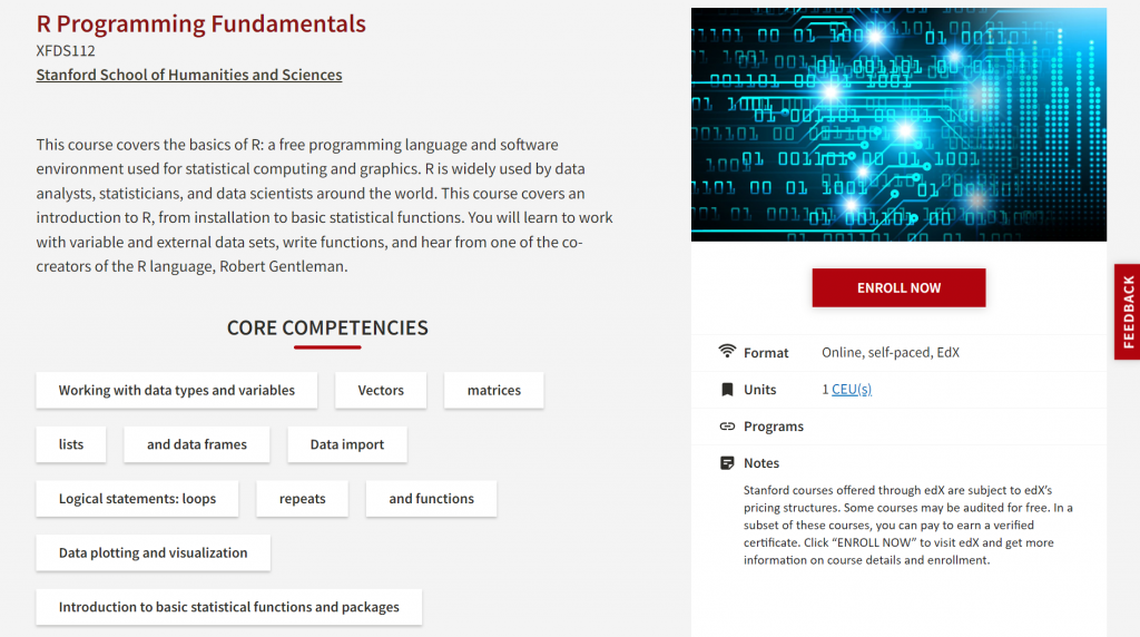 R Programming Fundamentals (Stanford) Edx