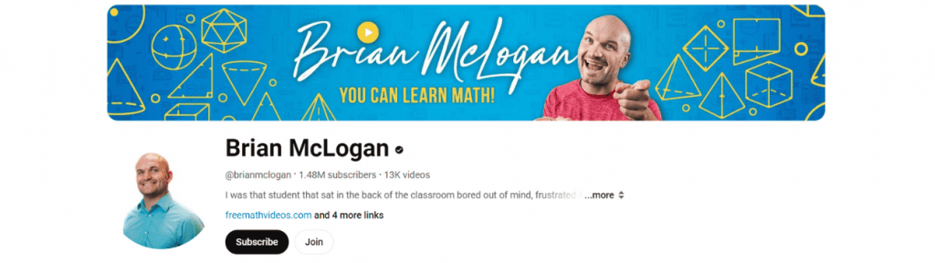 YouTube channels to learn Math #2- Brian Mclogan 