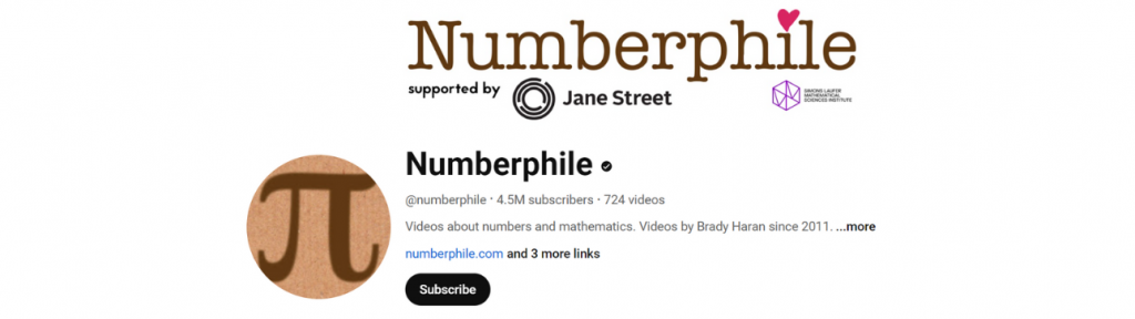 YouTube channels to learn Math #1- Numberphile